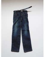 Custom 1/6 Scale Slim Fit Washed Jeans with Belt Tailored on Hot Toys TTM21 Body